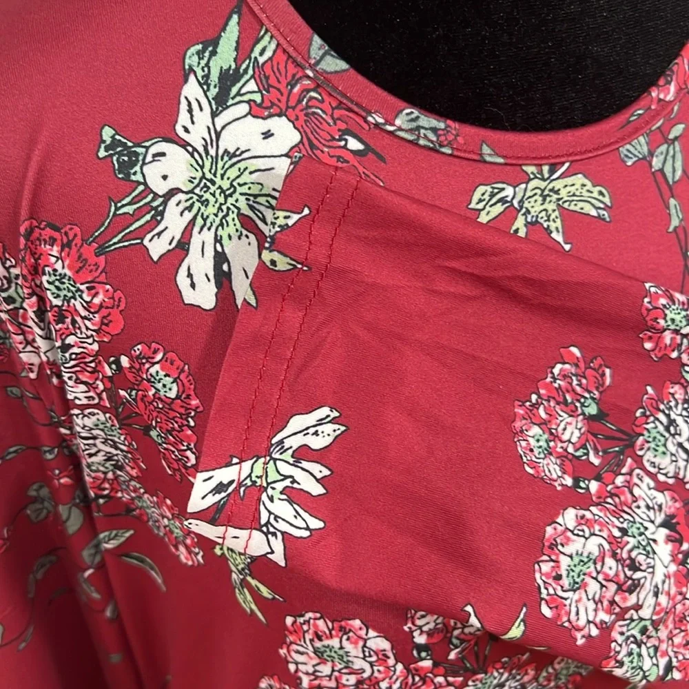 Like new🌹Burgundy Floral Maxi Dress with Long Sleeves size XL - Picture 7 of 16